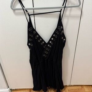 BlackRomper with Silver Eyelets